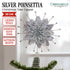 Christabelle Christmas Tree Topper Poinsettia Decoration Ornament Shimmering Silver Sparkle Petals