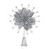Christabelle Christmas Tree Topper Poinsettia Decoration Ornament Shimmering Silver Sparkle Petals