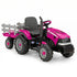 Peg Perego Pink Case IH 12V Kids Ride On Tractor with Trailer 2 Speed Toy