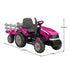 Peg Perego Pink Case IH 12V Kids Ride On Tractor with Trailer 2 Speed Toy