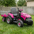 Peg Perego Pink Case IH 12V Kids Ride On Tractor with Trailer 2 Speed Toy