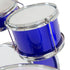 Childrens 4pc Drum Kit Blue Metallic Finish Real Kids Drums with Cymbal