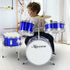 Childrens 4pc Drum Kit Blue Metallic Finish Real Kids Drums with Cymbal