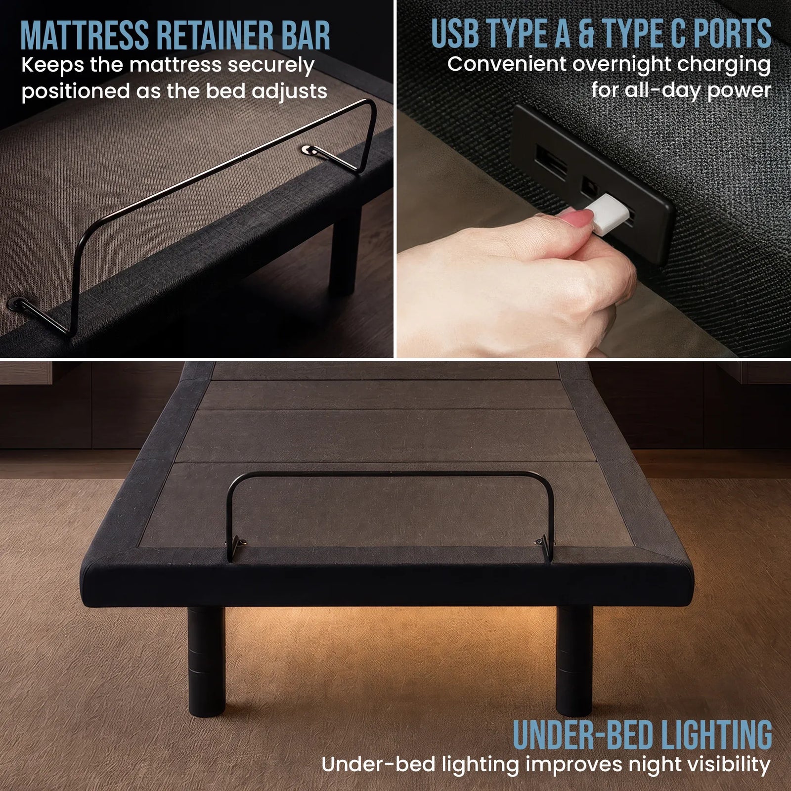 Kinetic Advance Adjustable King Single Bed Base with Head Tilt