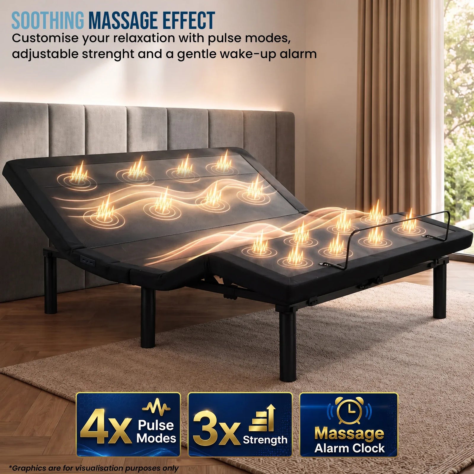 Kinetic Advance Adjustable Long Single Bed Base with Head Tilt