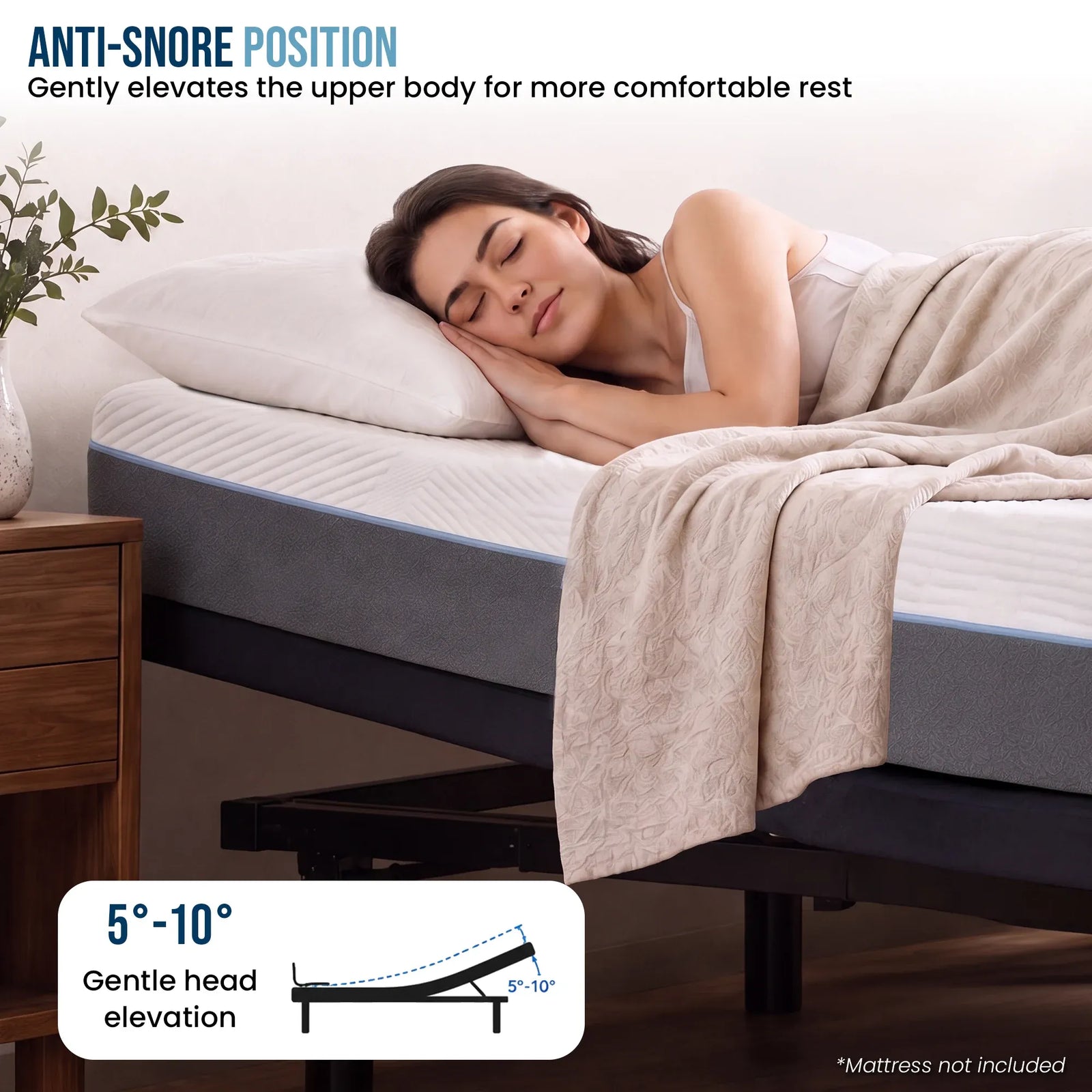 Motion Adjustable King Single Bed Base with Wireless Remote