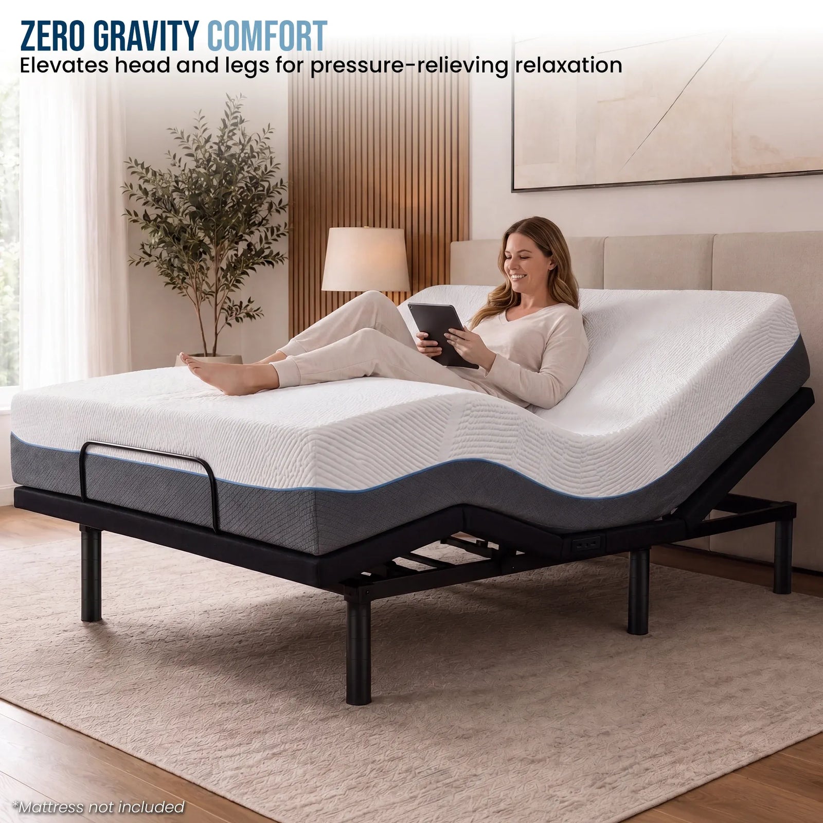 Versa Adjustable Double Bed Base with Massage Function