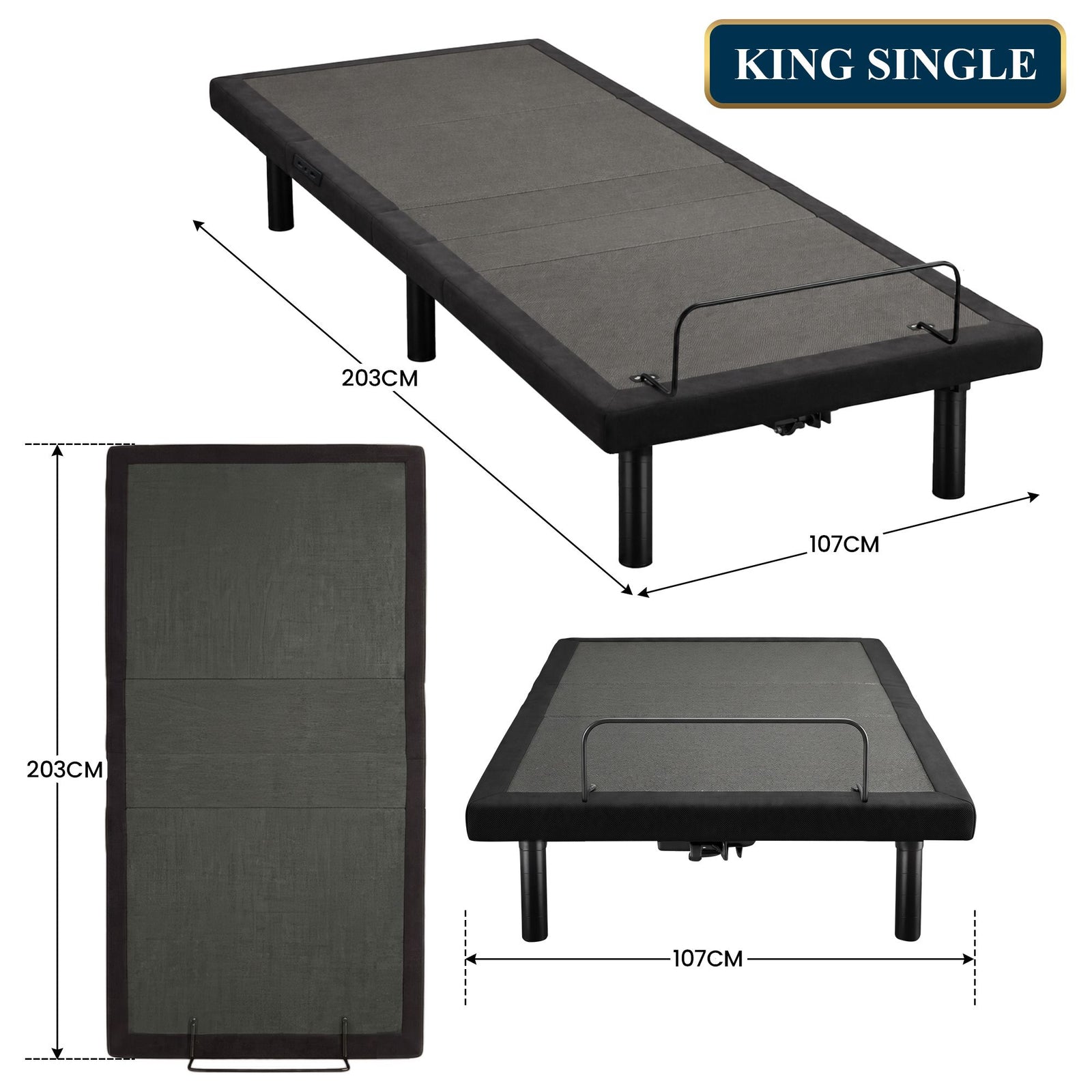 Therapedic Versa Adjustable King Single Bed Base with Massage Function