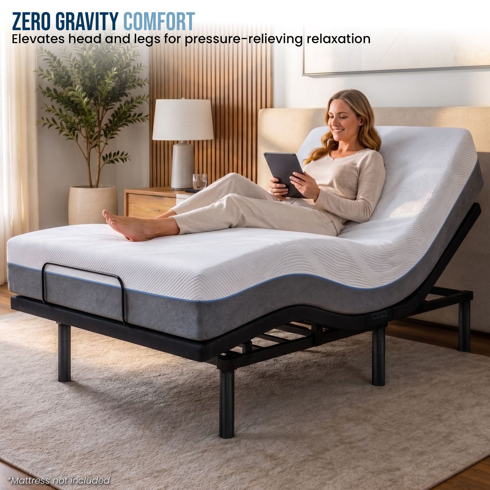 Therapedic Versa Adjustable Long Single Bed Base with Massage Function