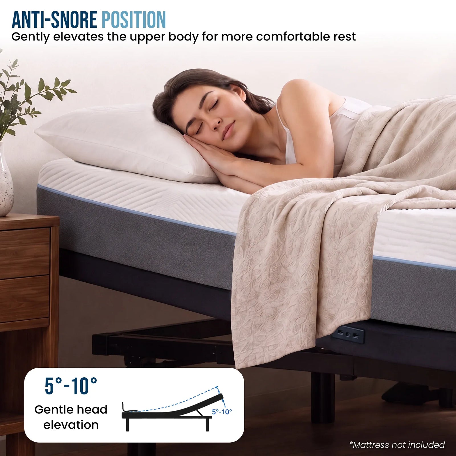 Therapedic Versa Adjustable Long Single Bed Base with Massage Function