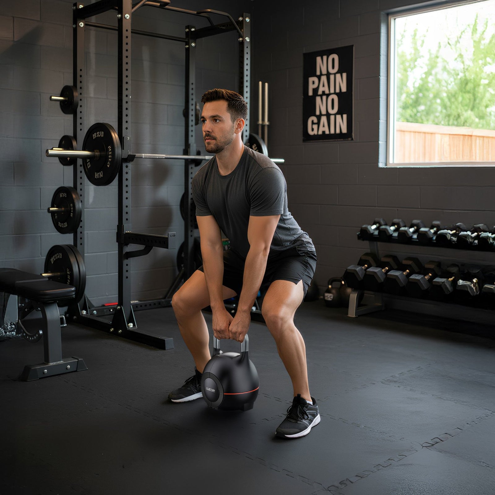 Adjustable Kettlebell 20kg 7 in 1 Weight Selection Set w/Quick One Hand Adjustment Secure Locking System