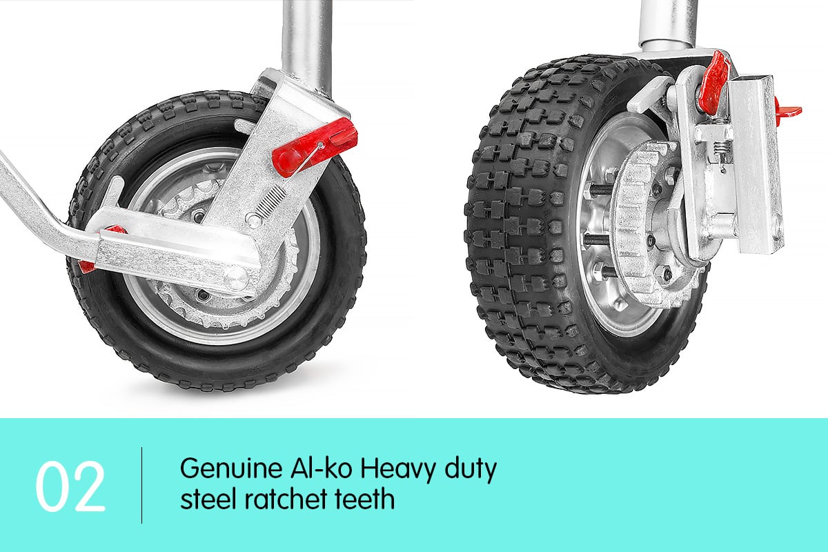 10in Ratchet Trailer Boat and Caravan Jockey Wheel, 350kg Static Capacity