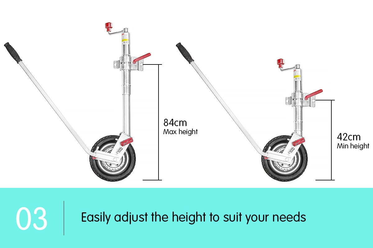 10in Ratchet Trailer Boat and Caravan Jockey Wheel, 350kg Static Capacity