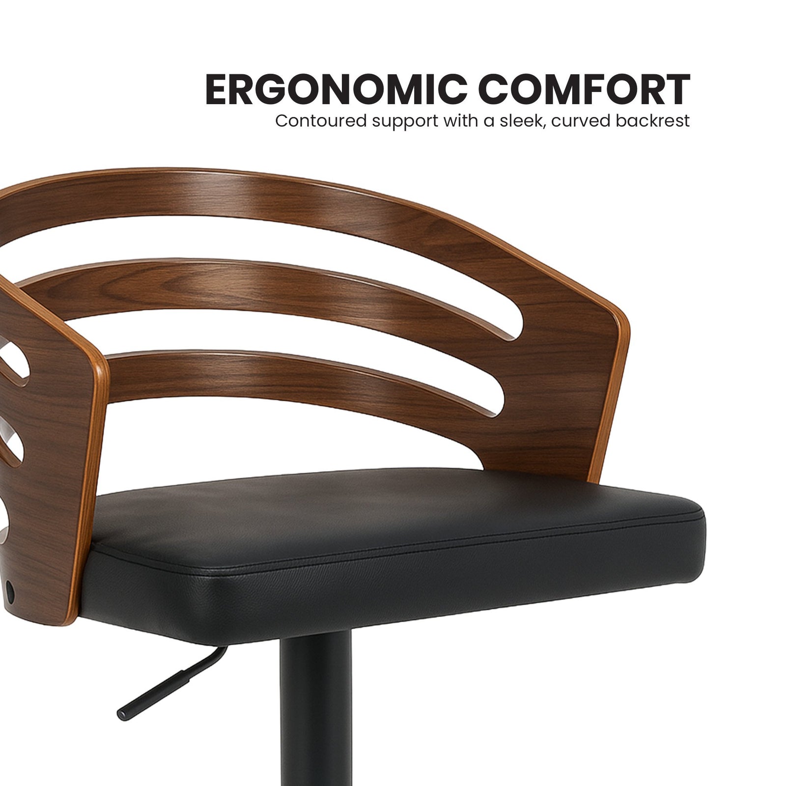 Set Of 2 Bentwood Walnut Barstool Adjustable Height Swivel Footrest