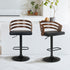 Set Of 2 Bentwood Walnut Barstool Adjustable Height Swivel Footrest