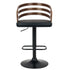 Sarantino Bentwood Walnut Barstool Leather Seat And Metal Base