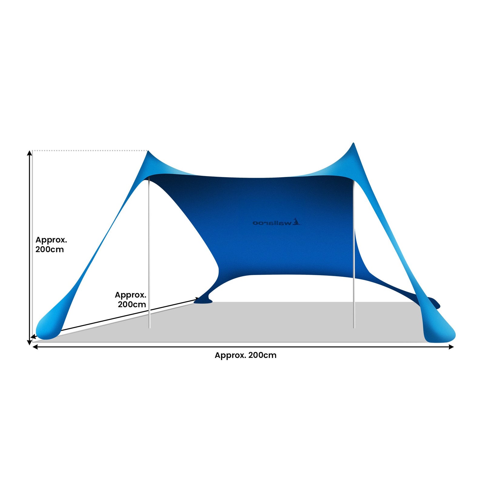 Beach Tent Canopy Sunshade 2m X 2m - Blue