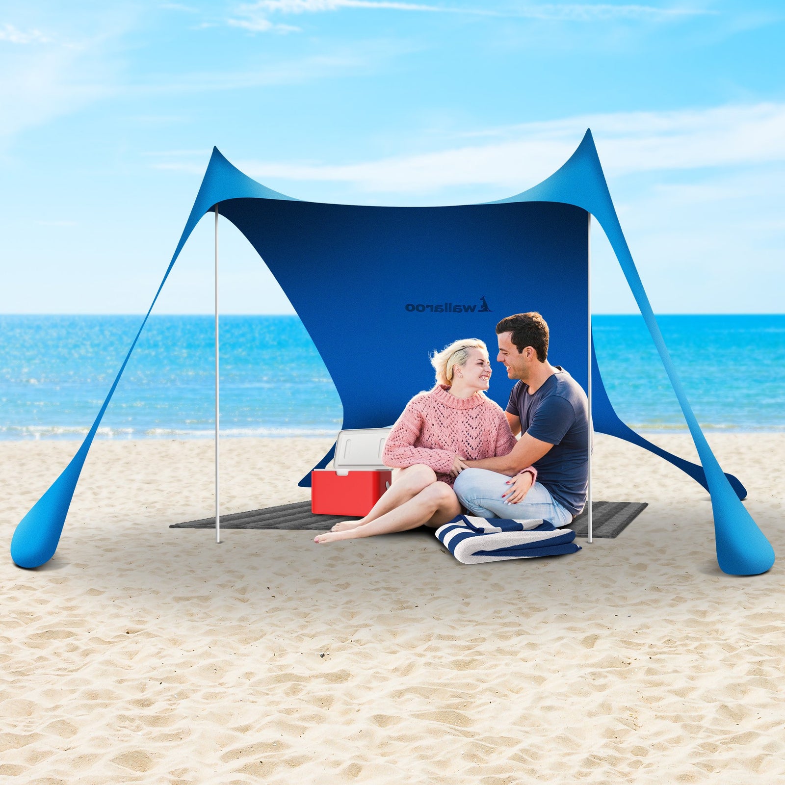 Beach Tent Canopy Sunshade 2m X 2m - Blue