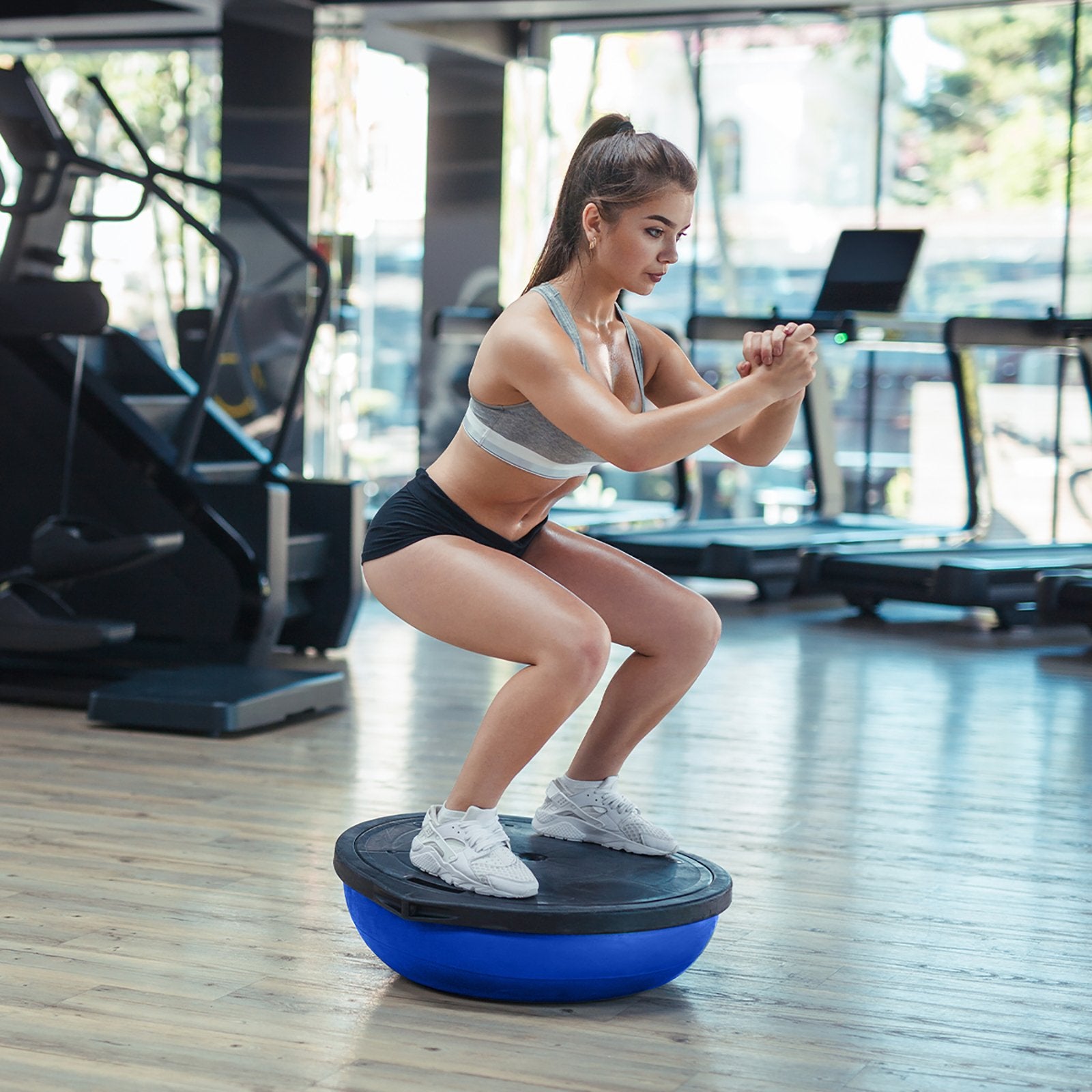 Fitness Yoga Ball Home Gym Workout Balance Trainer Blue