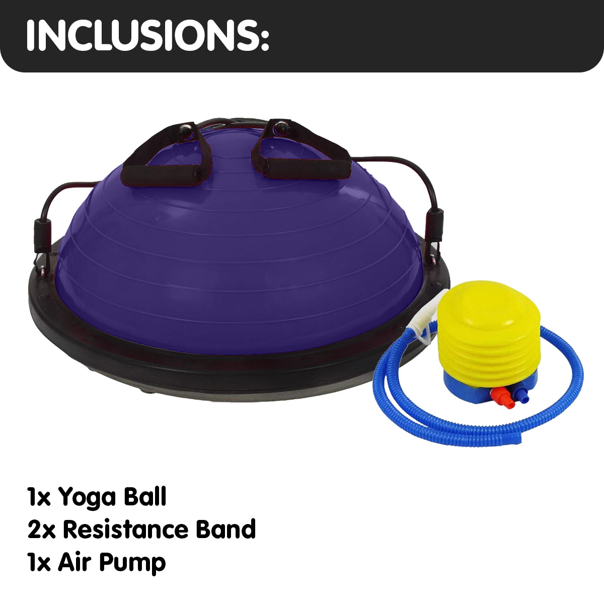 Powertrain Fitness Yoga Ball Home Gym Workout Balance Trainer Purple