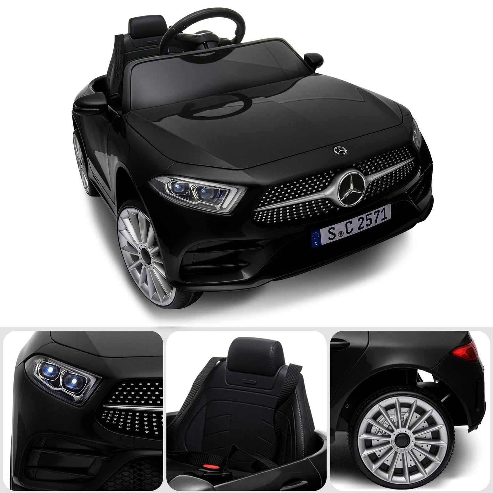 Mercedes Benz CLS 350 Kids Electric Ride On Car with Remote Control - Black