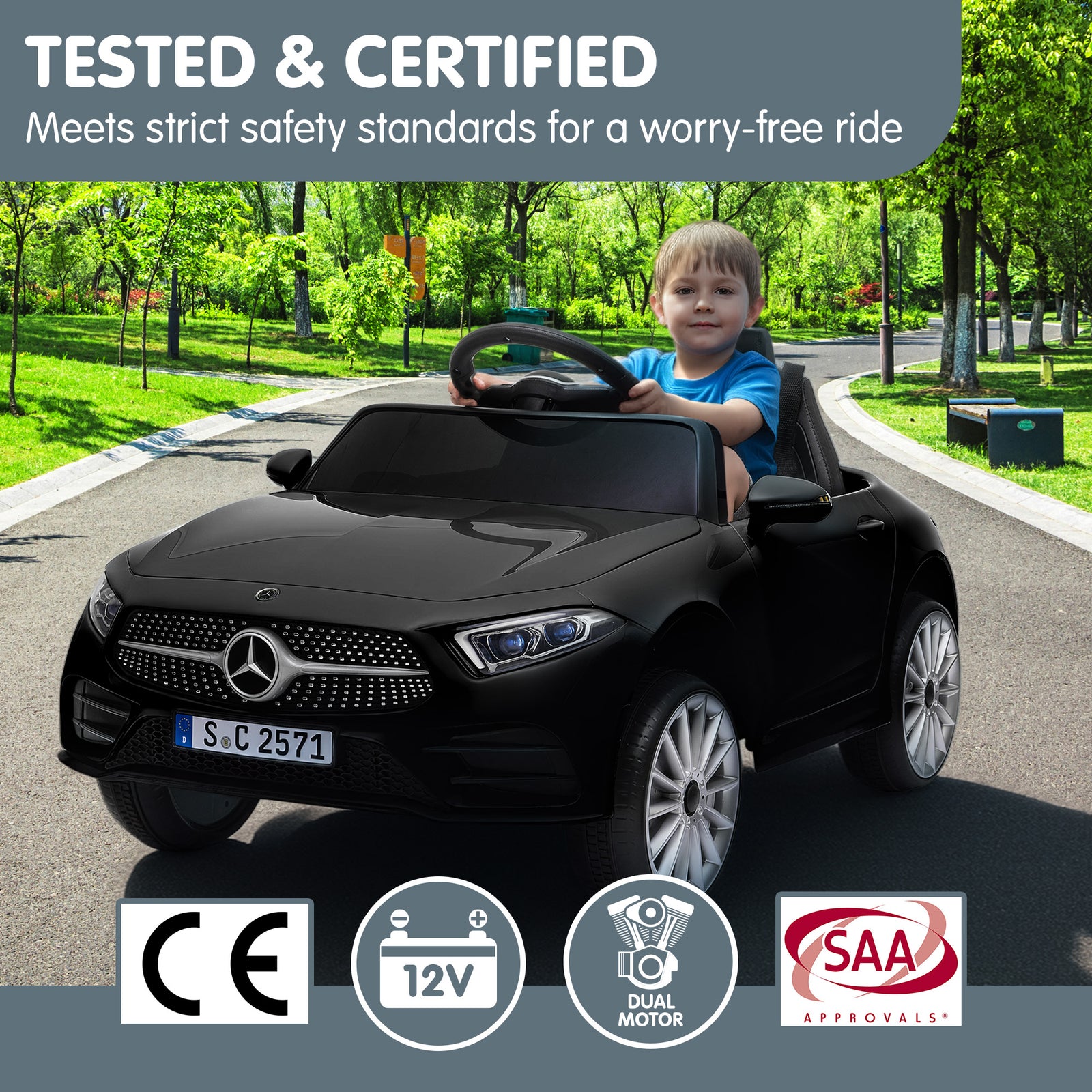 Mercedes Benz CLS 350 Kids Electric Ride On Car with Remote Control - Black