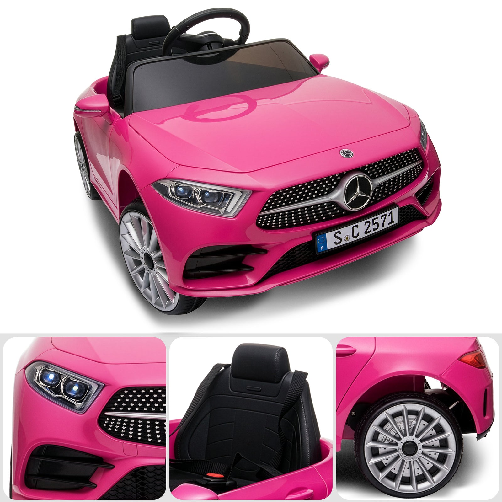 Mercedes Benz CLS 350 Kids Electric Ride On Car with Remote Control - Pink