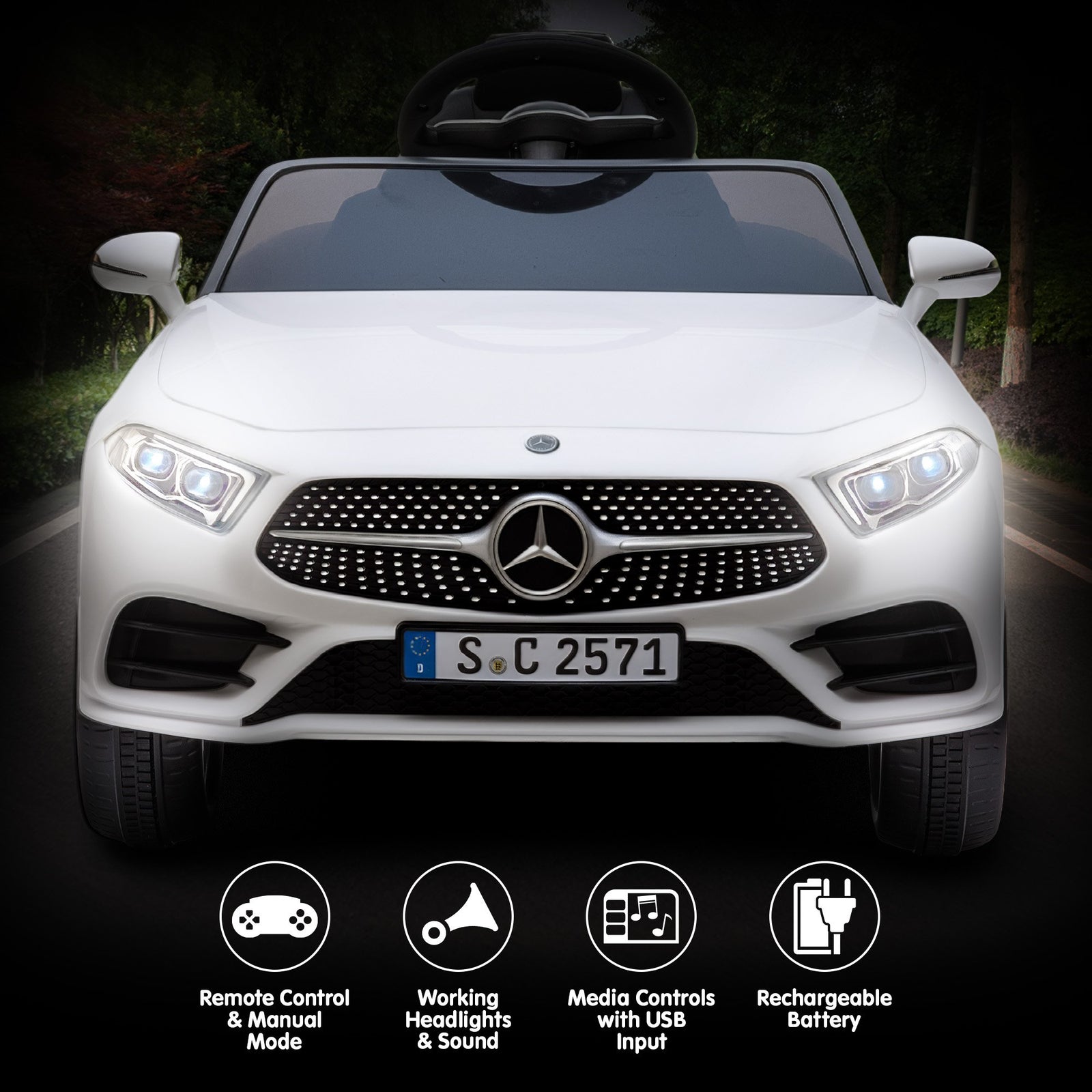 Mercedes Benz CLS 350 Kids Electric Ride On Car with Remote Control - White