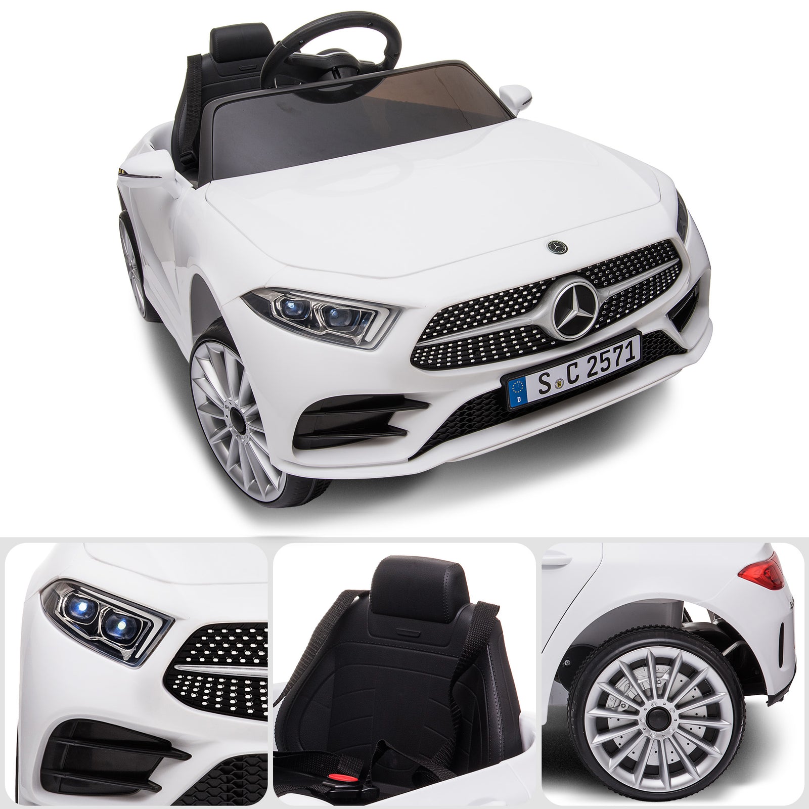 Mercedes Benz CLS 350 Kids Electric Ride On Car with Remote Control - White