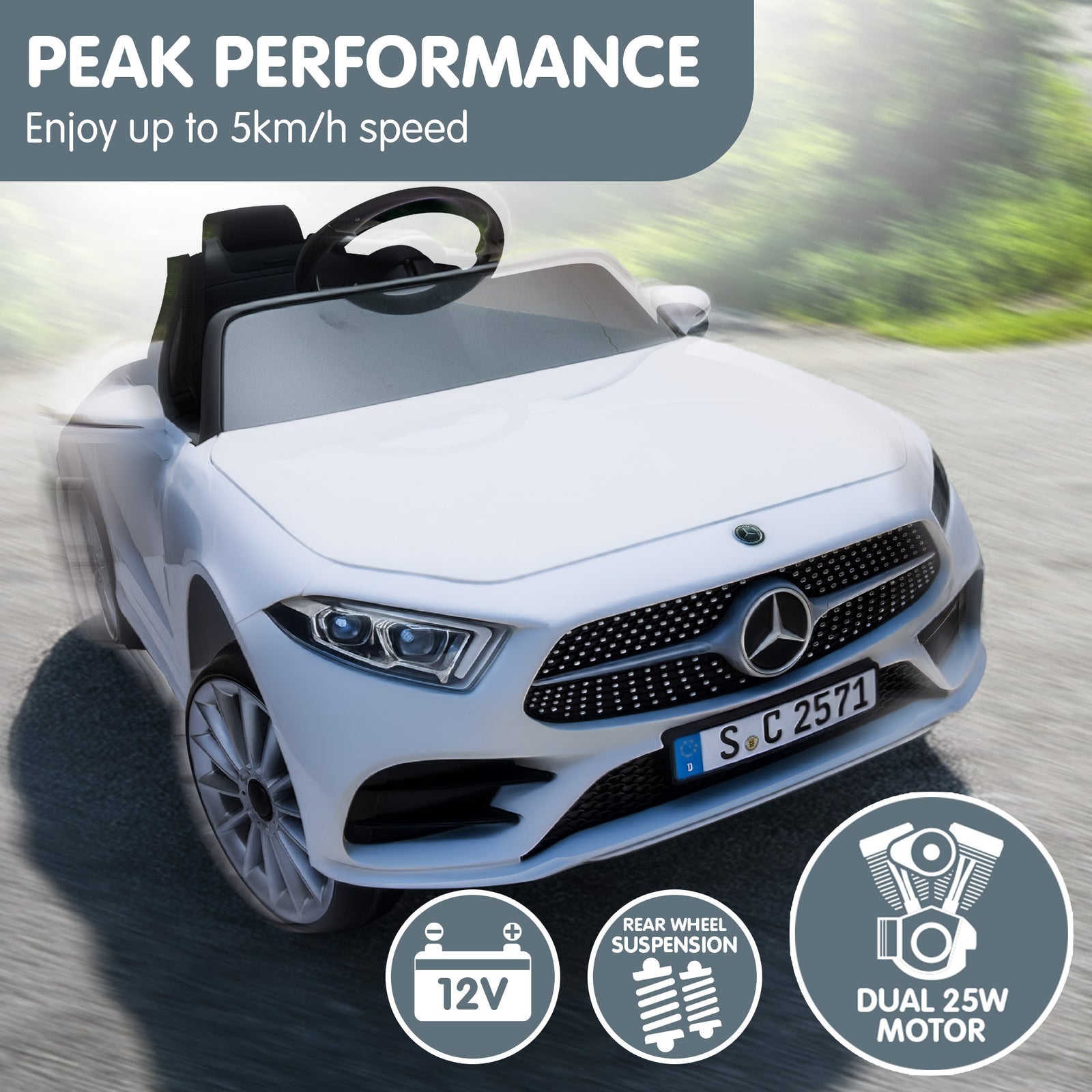 Mercedes Benz CLS 350 Kids Electric Ride On Car with Remote Control - White