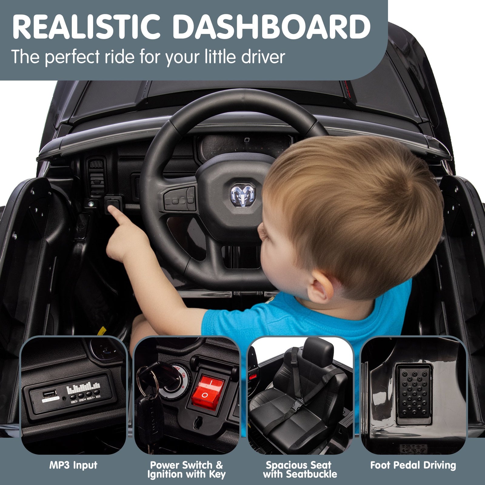 Ram 1500 RHO Kids Electric Ride On Car with Remote Control