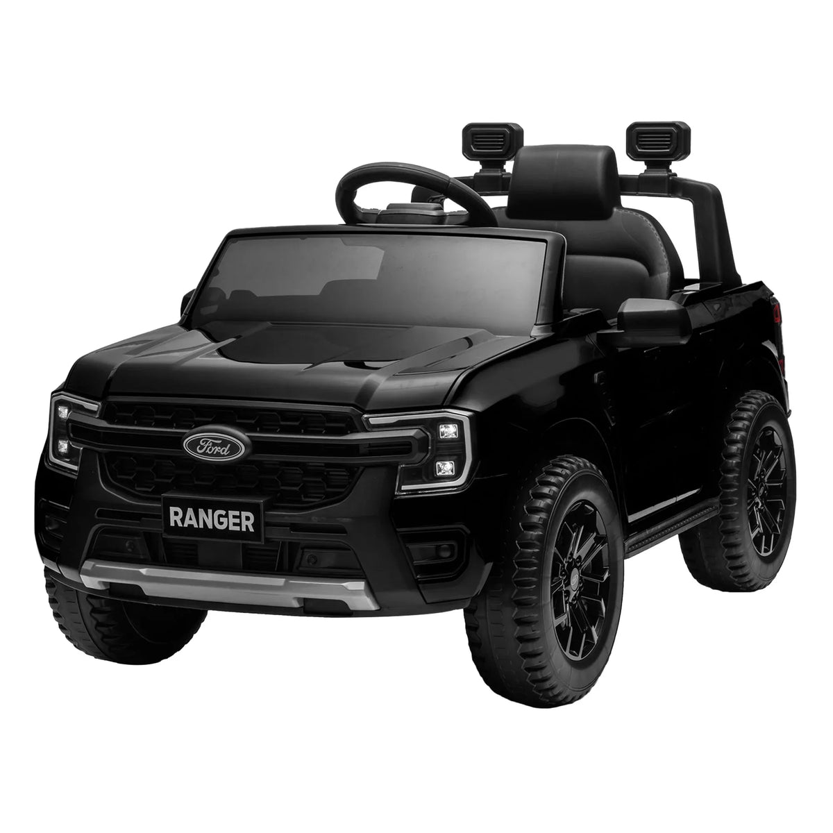 Ford Ranger Licensed Kids Ride On Car, Black, 12V7AH Battery Pack