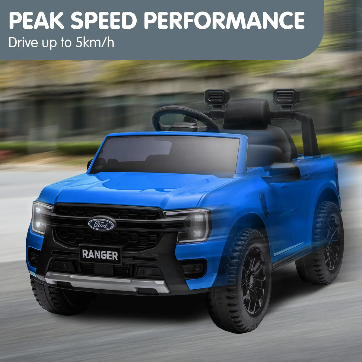 Ford Ranger Licensed Kids Ride On Car, Blue, 12V7AH Battery Pack