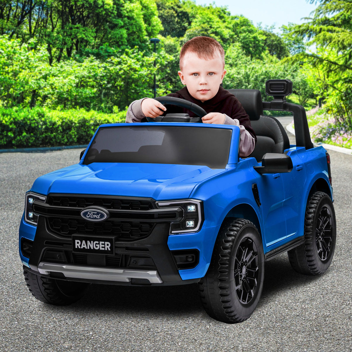 Ford Ranger Licensed Kids Ride On Car, Blue, 12V7AH Battery Pack