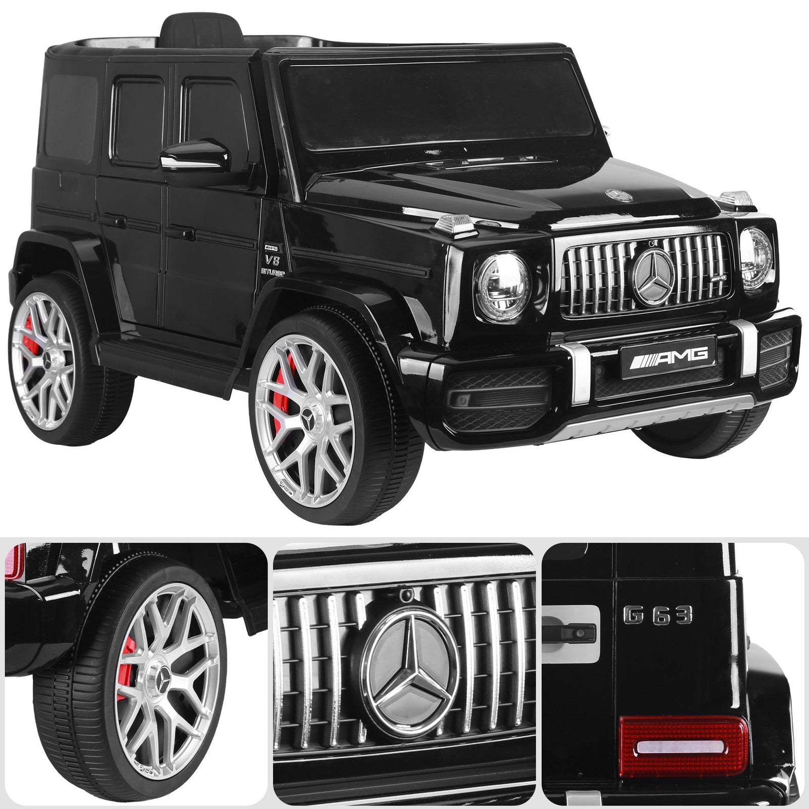 Mercedes Benz AMG Licensed G63 Kids Electric Ride On Car Remote Control Dual 25W Motors Music Player LED Lights