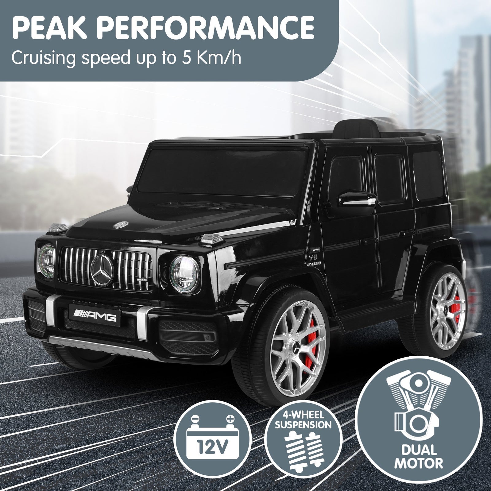 Mercedes Benz AMG Licensed G63 Kids Electric Ride On Car Remote Control Dual 25W Motors Music Player LED Lights