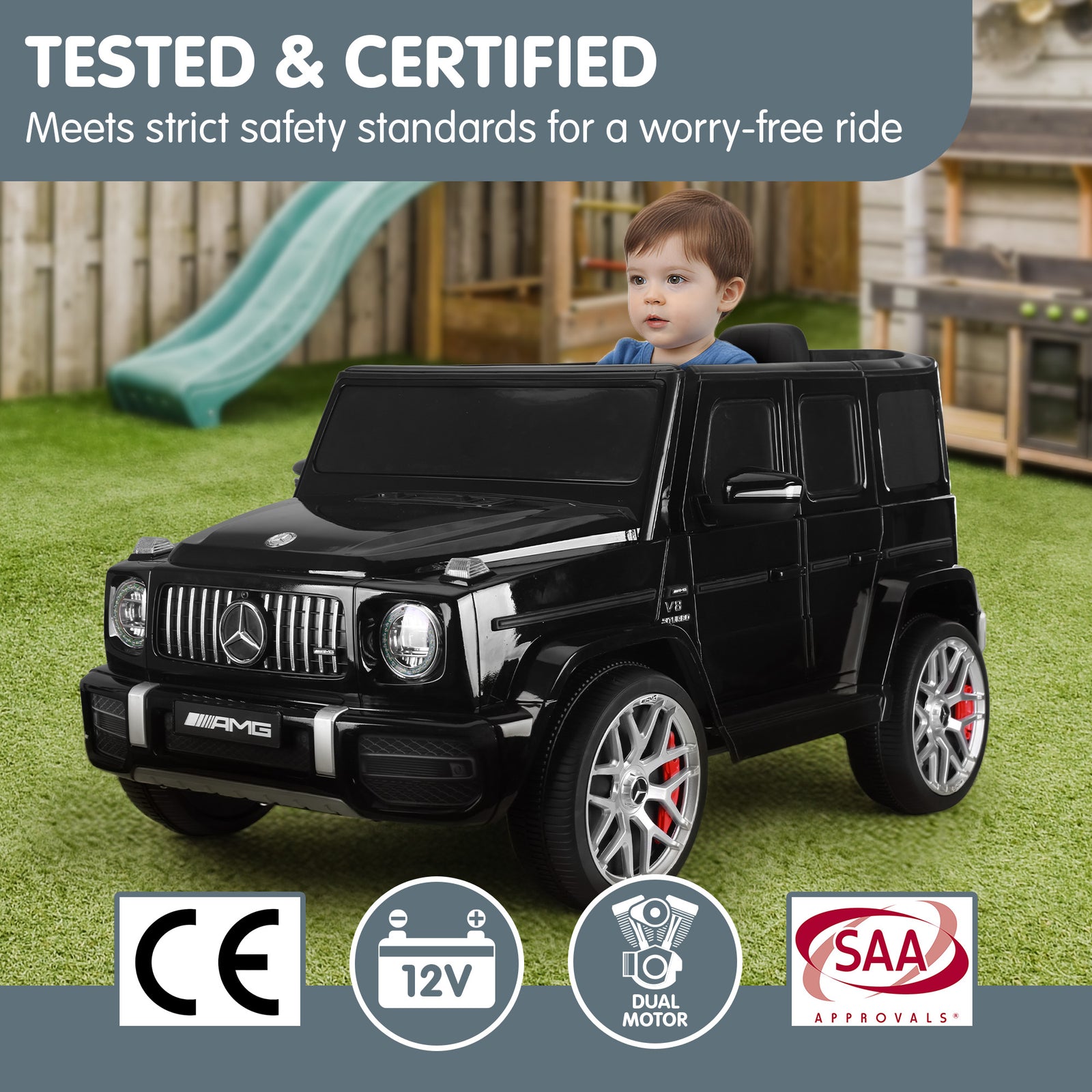 Mercedes Benz AMG Licensed G63 Kids Electric Ride On Car Remote Control Dual 25W Motors Music Player LED Lights