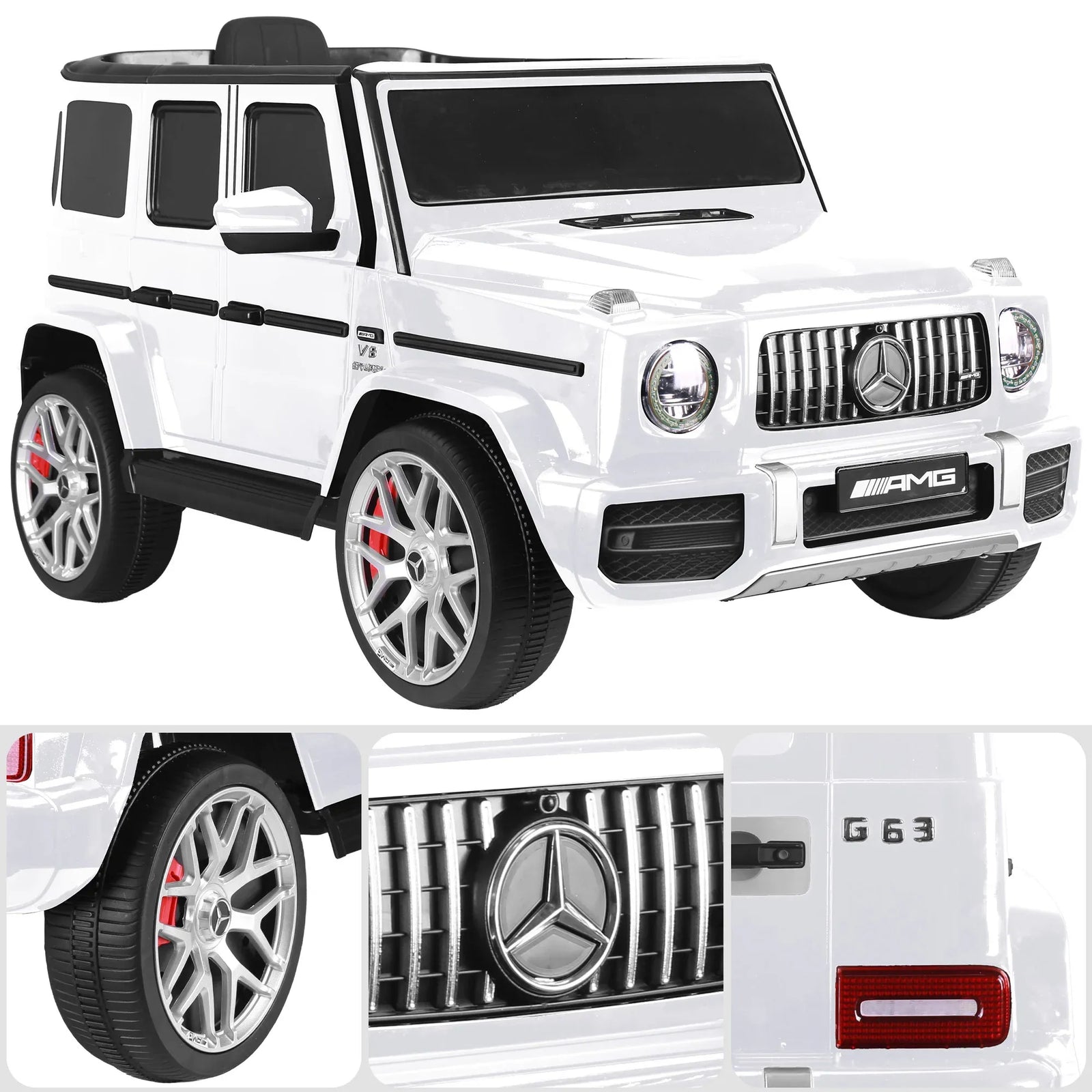 Kahuna Mercedes Benz AMG G63 Kids Electric Ride On Car w/ Remote Control - White