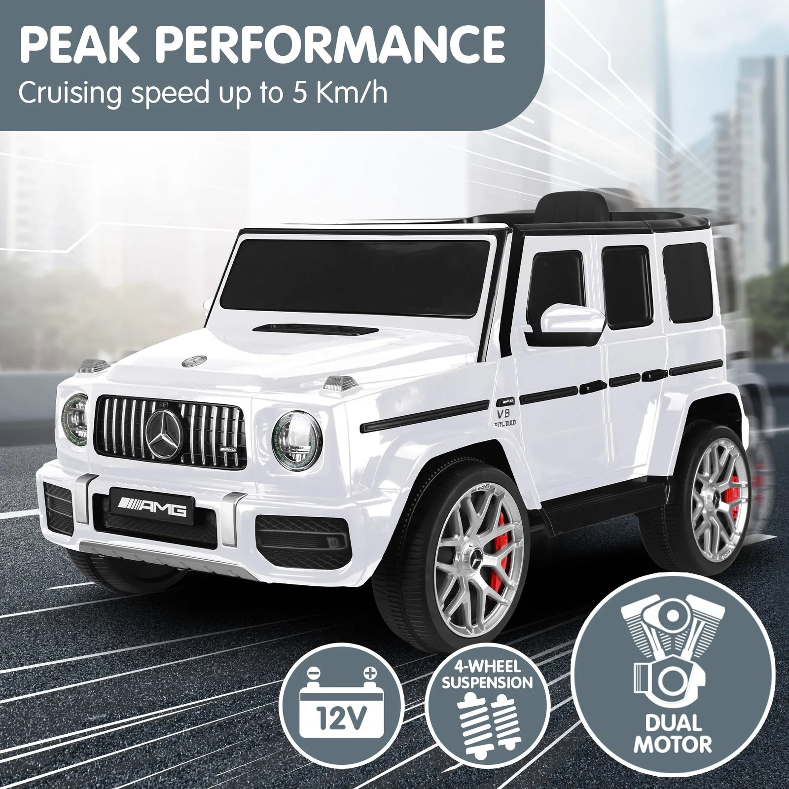 Kahuna Mercedes Benz AMG G63 Kids Electric Ride On Car w/ Remote Control - White