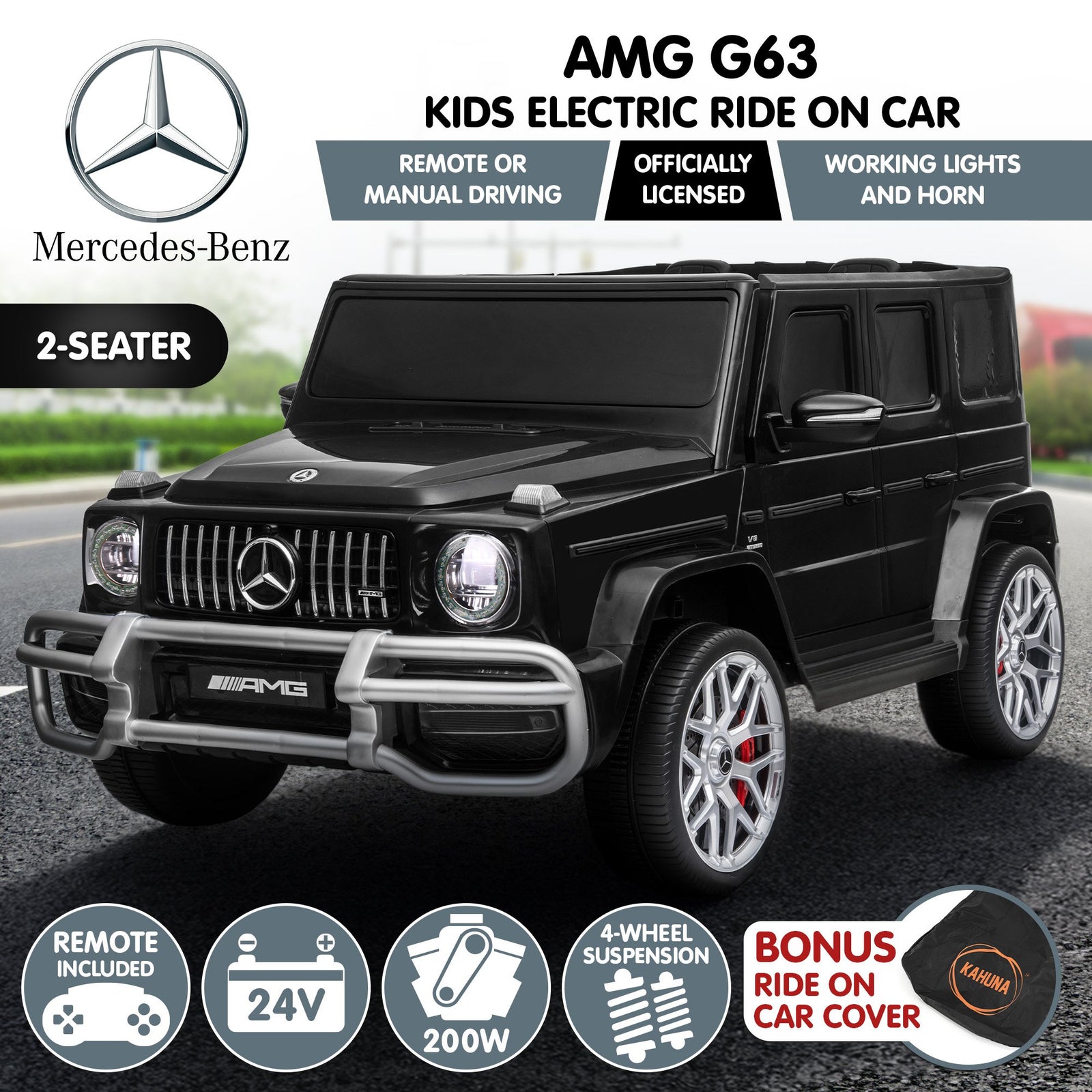 Mercedes Benz AMG G63 Kids Electric Two Seater Ride On Car with Remote Control
