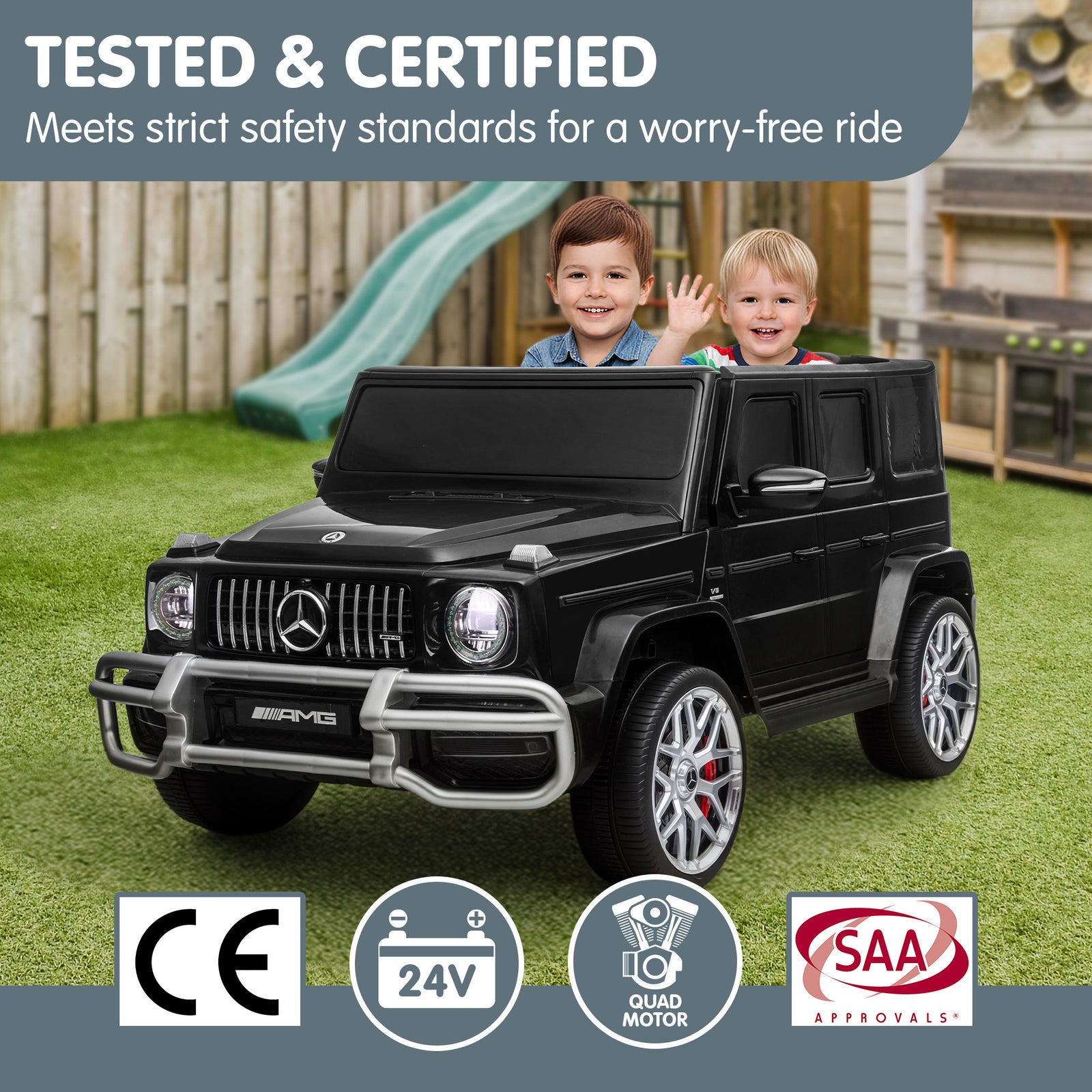 Mercedes Benz AMG G63 Kids Electric Two Seater Ride On Car with Remote Control