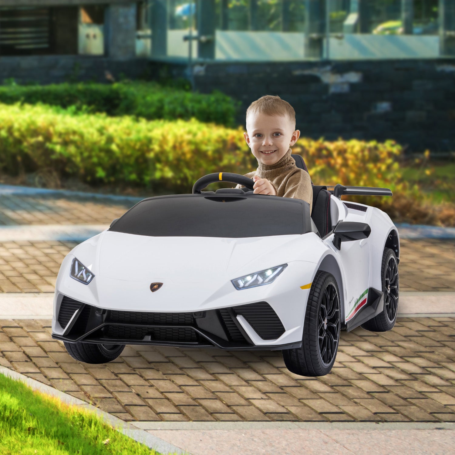Lamborghini Performante Kids Electric Ride On Car Remote Control by  - White