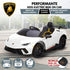 Lamborghini Performante Kids Electric Ride On Car Remote Control by  - White