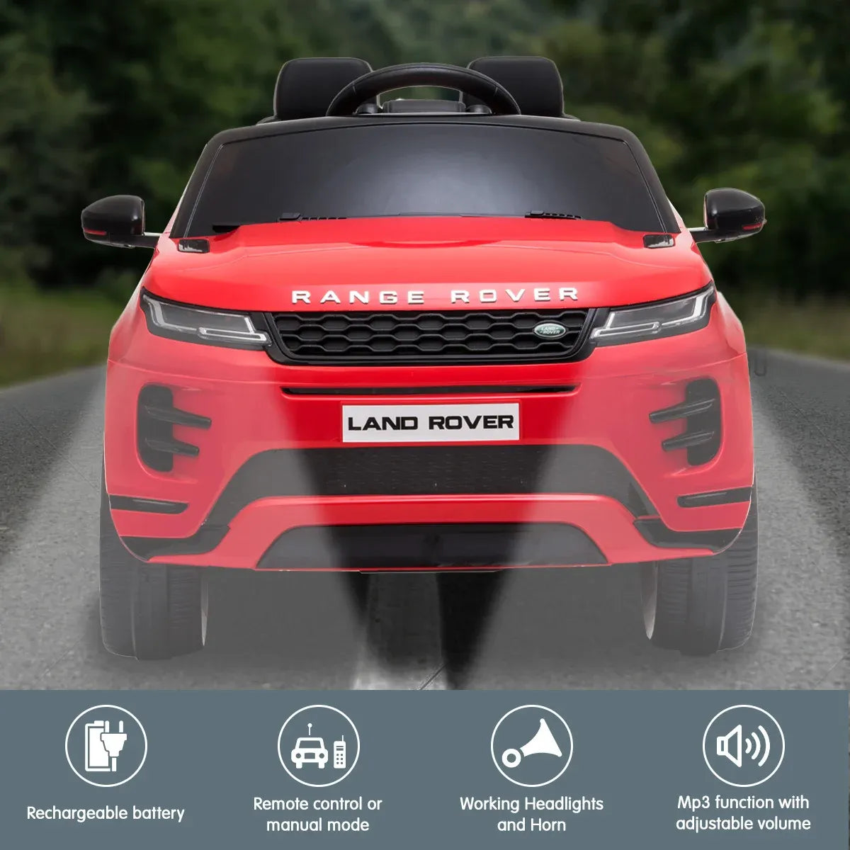 Range Rover Evoque Licensed Kids Ride On Car 12V Electric with Remote - Red
