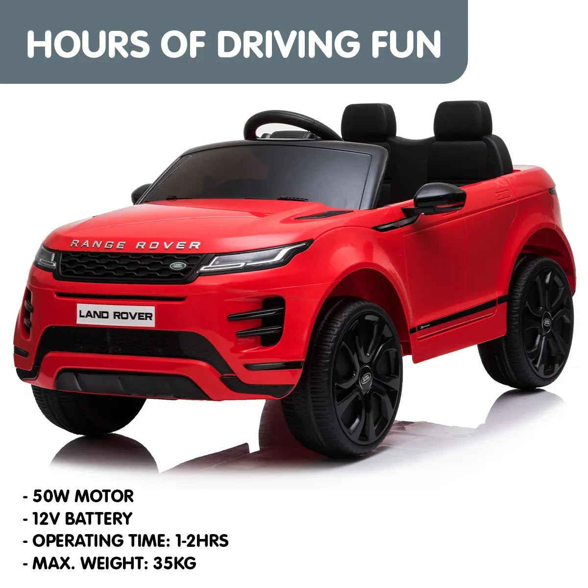 Range Rover Evoque Licensed Kids Ride On Car 12V Electric with Remote - Red