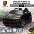 Black Porsche Macan Turbo EV Kids Ride On Car 12V Electric Car