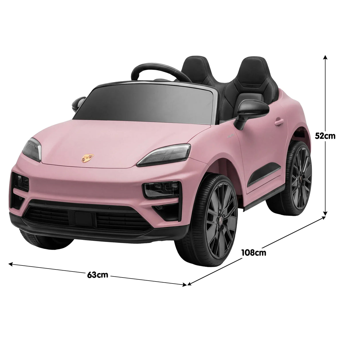 Pink Porsche Macan Turbo EV Kids Ride On Car 12V Electric Car