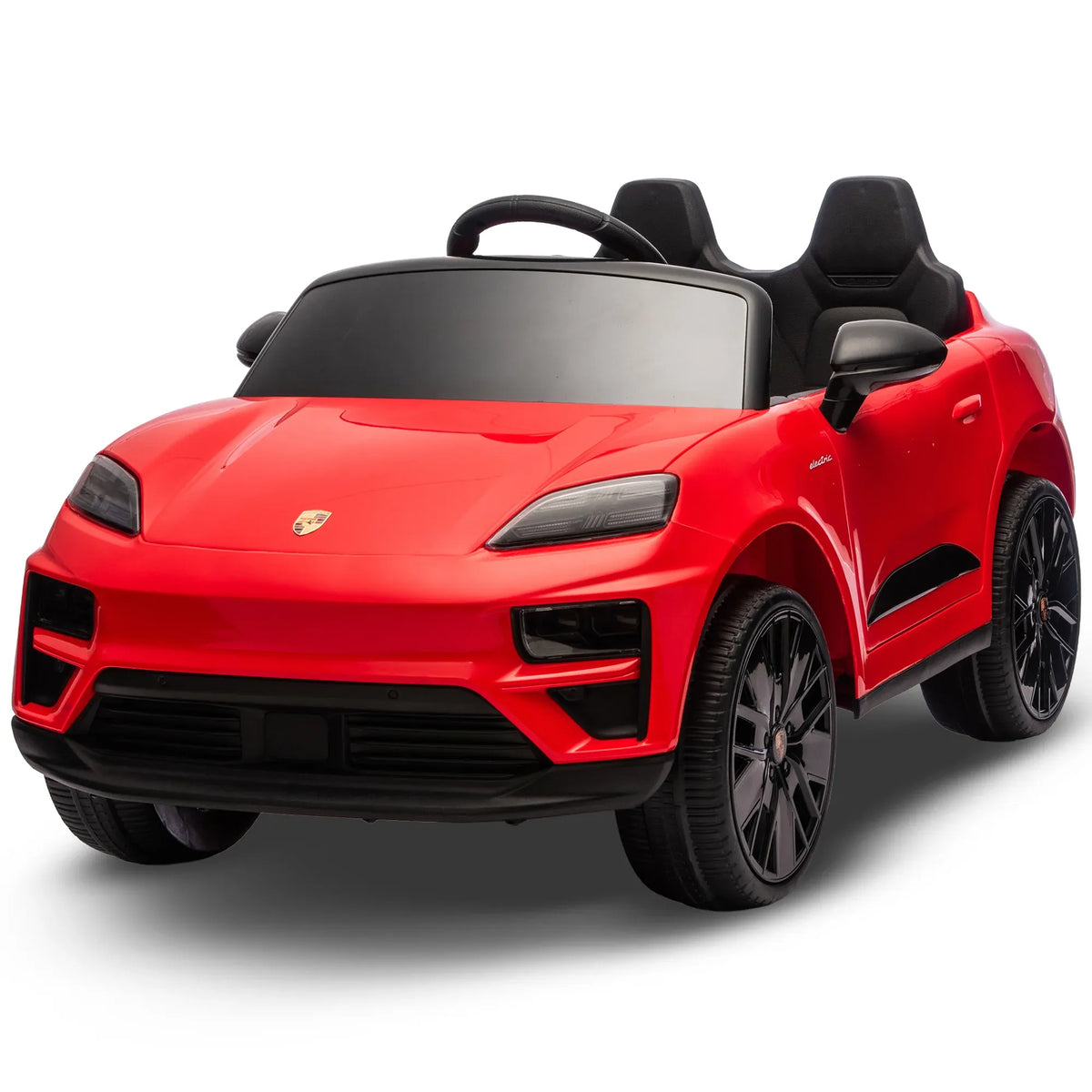 Red Porsche Macan Turbo EV Kids Ride On Car 12V Electric Car