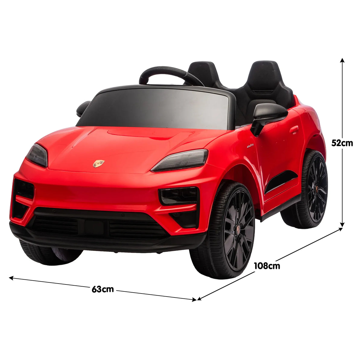 Red Porsche Macan Turbo EV Kids Ride On Car 12V Electric Car