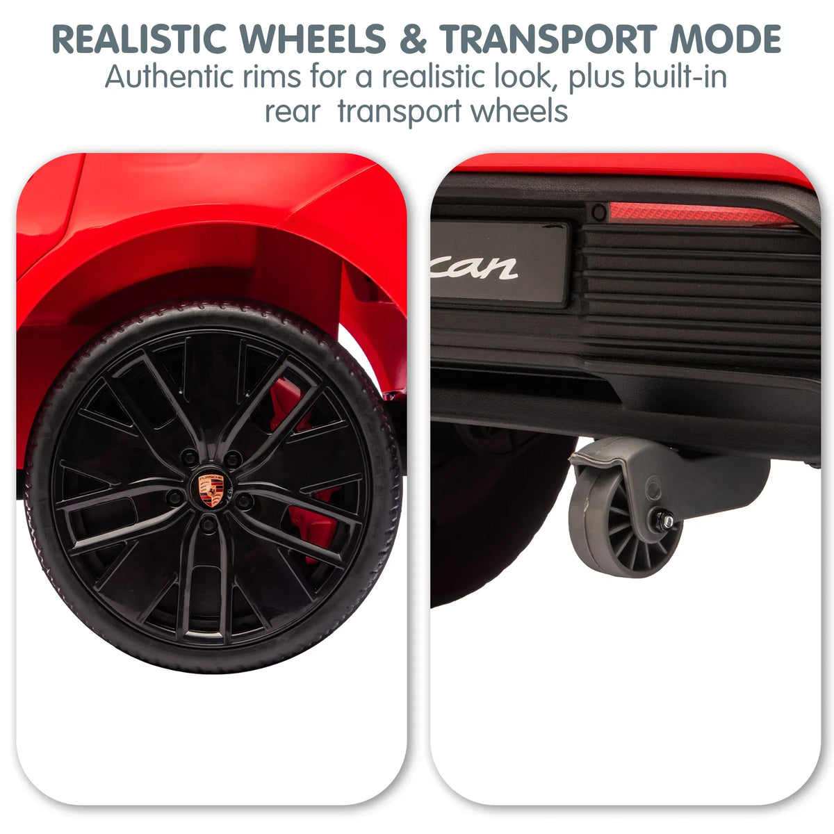 Red Porsche Macan Turbo EV Kids Ride On Car 12V Electric Car
